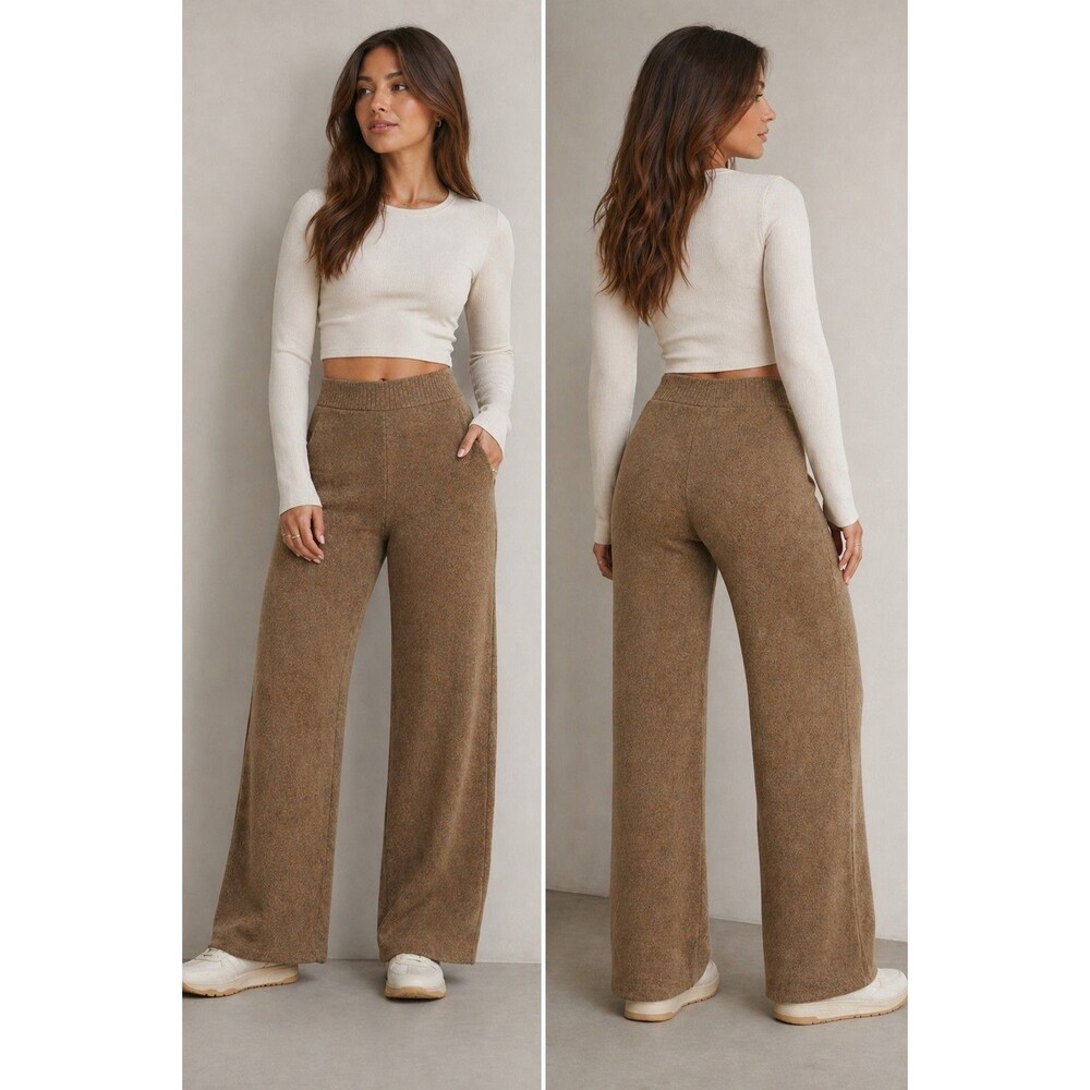 NWOT Denim -Luxe BEAMS Size 36 Brown High Waist Women Leggings Pants